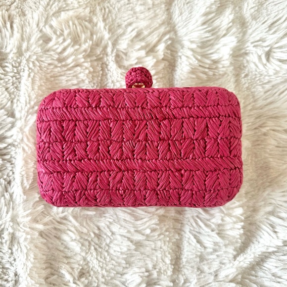 Ann Taylor Raffia Summer Pink Clutch NWT 💕 - Picture 4 of 6